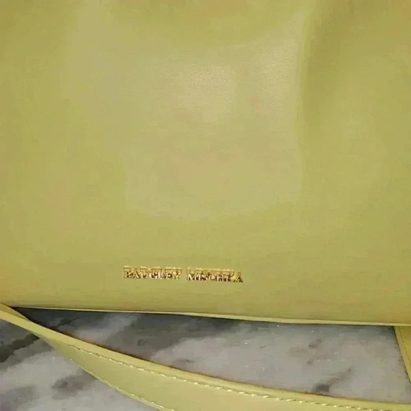 Badgley Mischka yellow handbag with snake pattern handle - Picture 2 of 6